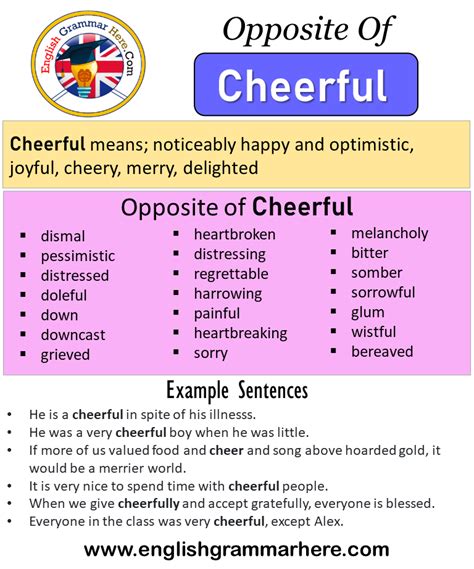 antonyms for cheerful.